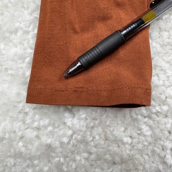 Peruvian Connection Pima Cotton Long Sleeve Stretch Tee Brown FLAW - Picture 5 of 8